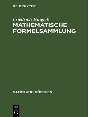 cover image of Mathematische Formelsammlung